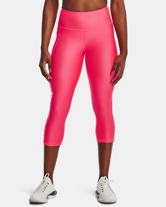 Women's HeatGear® No-Slip Waistband Capris in Pink image number 0